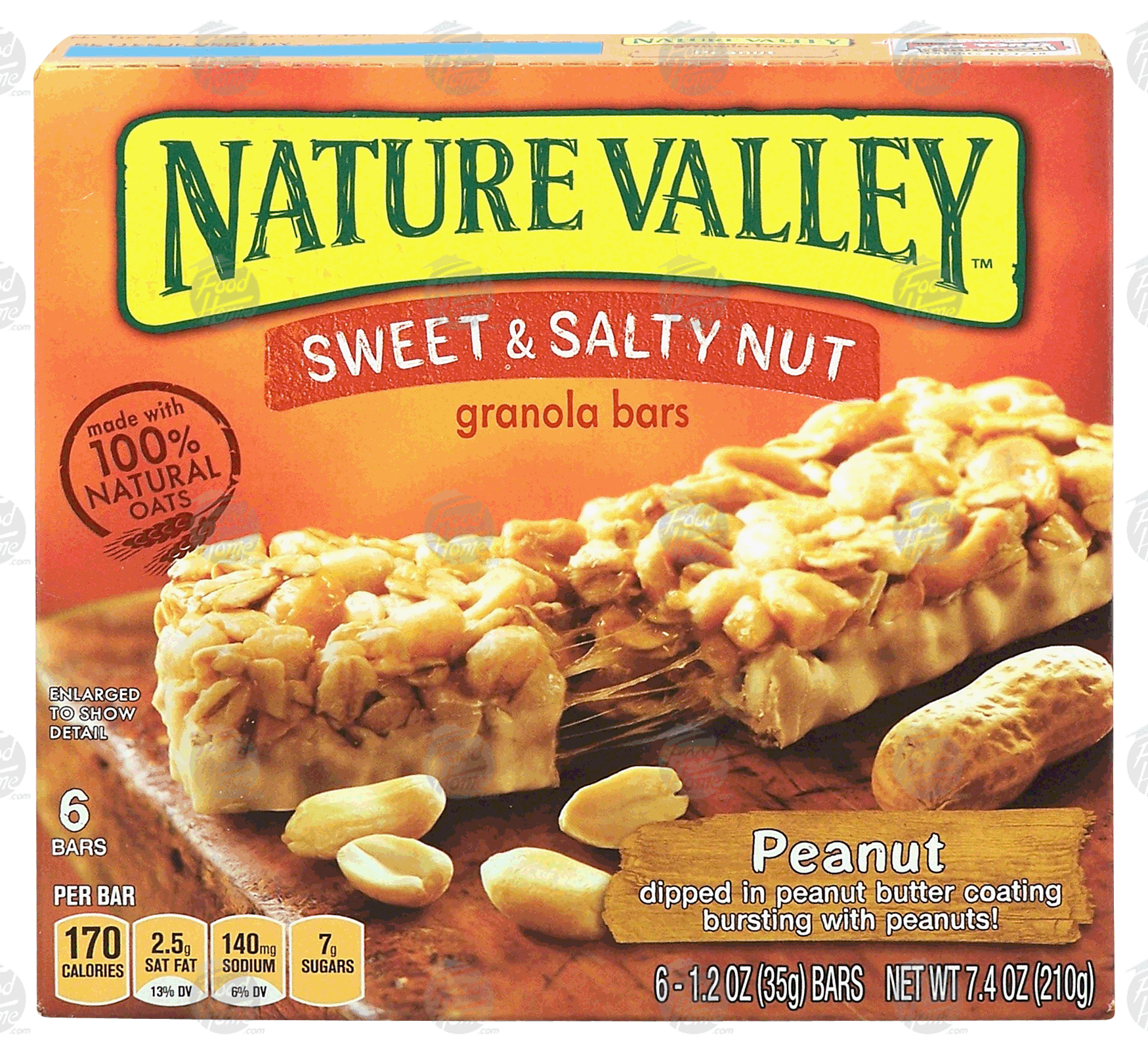 Nature Valley Sweet & Salty Nut peanut granola bars, dipped in peanut butter coating bursting with peanuts Full-Size Picture